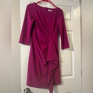 Eliza J Fuchsia Long Sleeve Dress